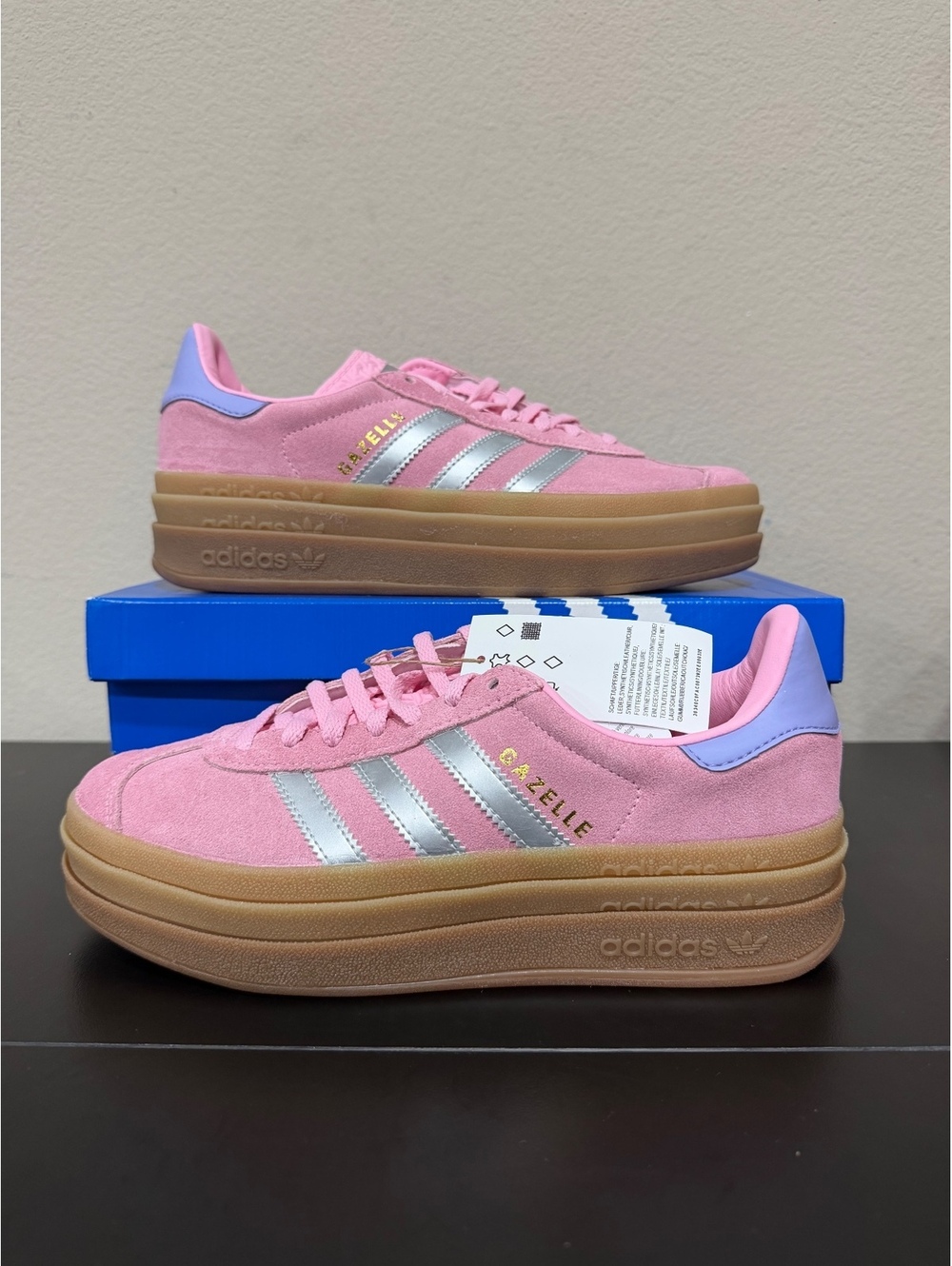 Size 6Y/7 Women - Adidas Gazelle Bold GS “True Pink Silver Purple”